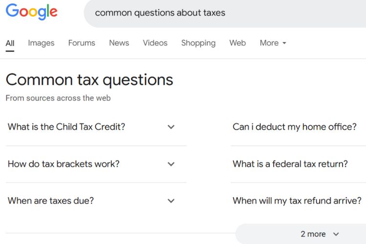 types of featured snippets accordion snippet